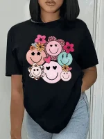 Women's Short Sleeve Crew Neck Graphic T-Shirt