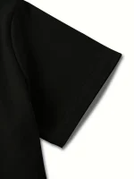 Women's Casual Crew Neck T-Shirt with Geometric Cat Print - Image 4