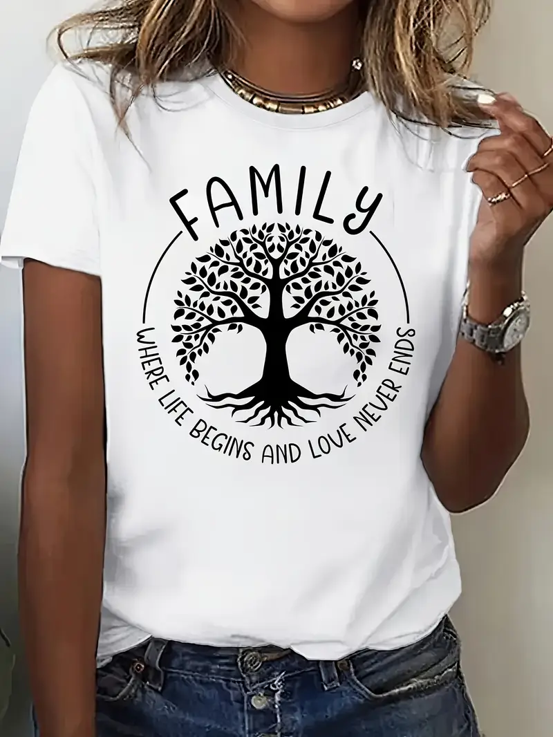 3bc01841-cff1-429a-9165-17b27c13650e Women's Family Tree Graphic T-Shirt - Image 1