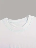 Women'S White T-Shirt with Yellow Happy Face Print - Image 5