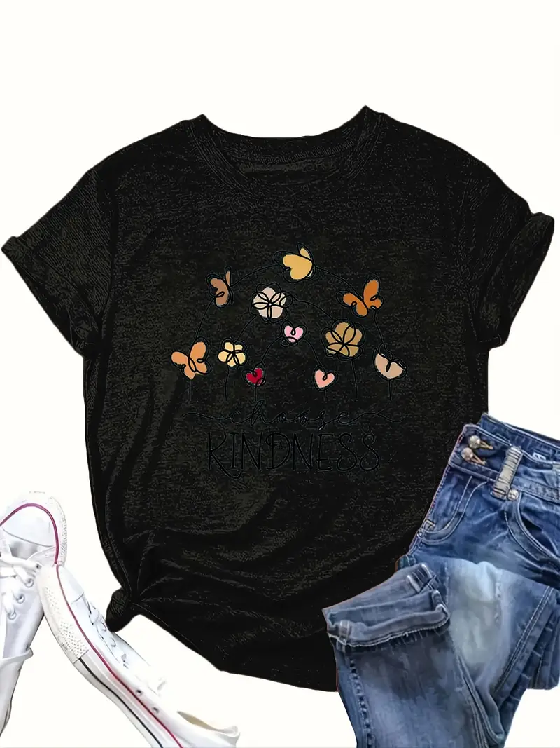 5c5c0bec-0498-4481-9736-ca71925242f0 1pc Plus Size Women's Casual Crew Neck T-Shirt - Image 1