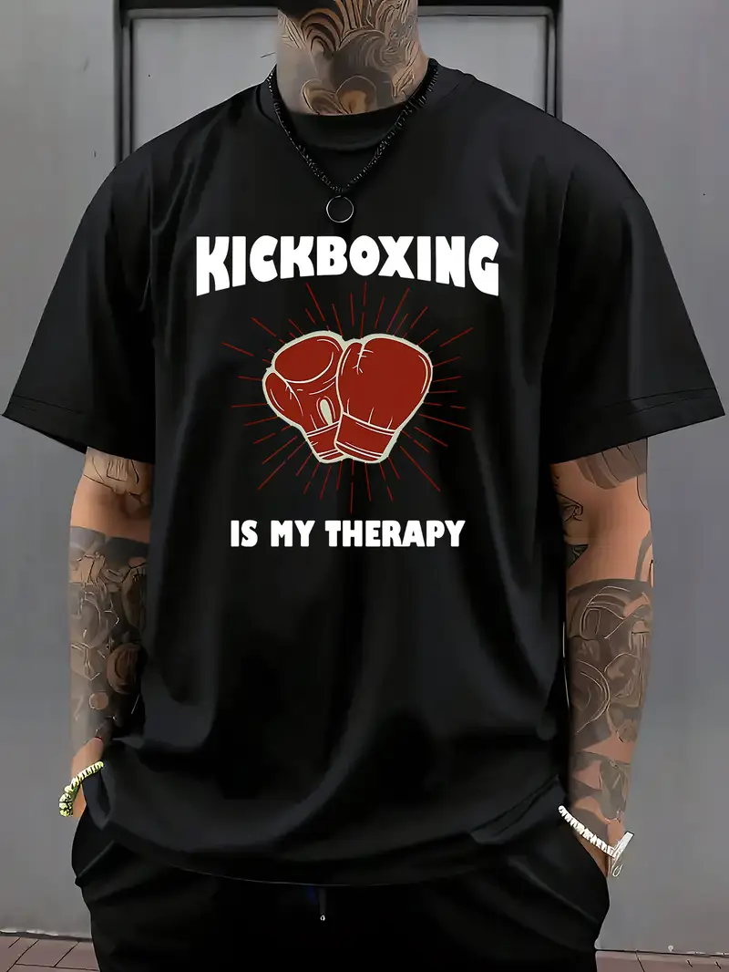 77ea3478a6cc4936a69f0481a32dd4e8-goods Men's Kickboxing Graphic T-Shirt - Image 1