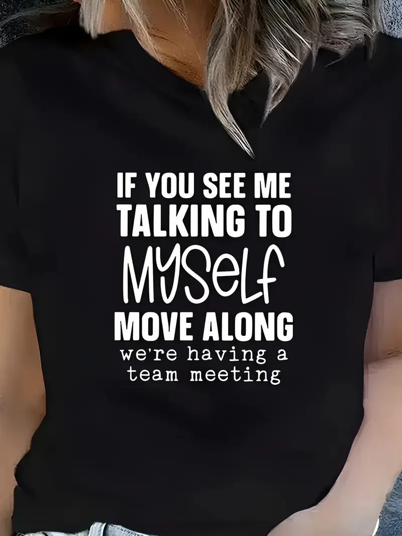 81abe6561617a37bcbe6b61c0a9ee48d_InuNiJ2xYODRu Graphic Print T-shirt, Short Sleeve Crew Neck Casual Top for Summer & Spring, Women's Clothing - Image 1