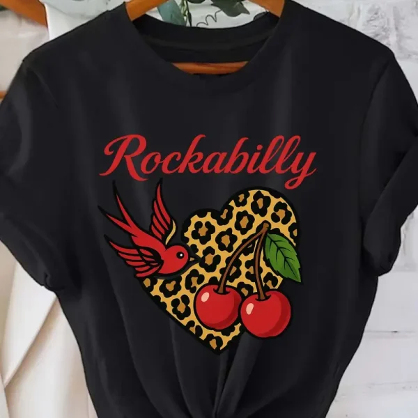 Women'S Plus Size "Rockabilly" Graphic Tee