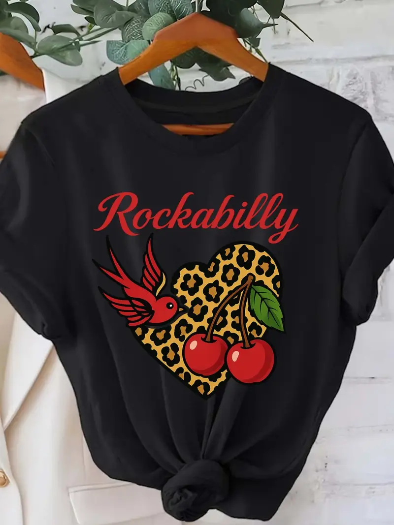a81e960f-7c6a-4fb9-a888-726e3269545e Women'S Plus Size "Rockabilly" Graphic Tee - Image 1