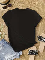 Women's Casual Short Sleeve Crew Neck T-Shirt - Image 2