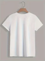 Colombia Alphabet Print Spring and Summer Casual T-shirt Round Neck Short Sleeve Sports T-shirt Women's Top - Image 2