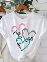 Women'S Plus Size Faith Love Hope Letter T-Shirt