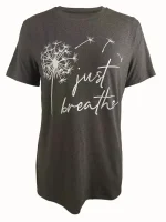 Just Breathe Dandelion Print T-shirt - Image 2